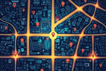 Urban Terrain: Navigation: Use maps or navigation apps to navigate city streets - obrazy, fototapety, plakaty