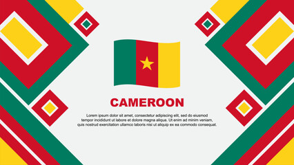 Cameroon Flag Abstract Background Design Template. Cameroon Independence Day Banner Wallpaper Vector Illustration. Cameroon Cartoon