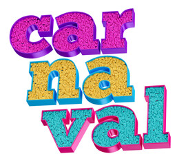Carnival name in 3d render for campaign in Brazil
