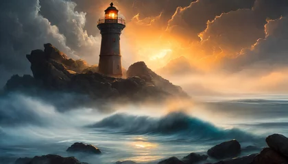 Foto op Canvas lighthouse on the coast © Nandu Katangaza