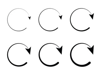 Refresh icon or symbol, restart icon circle arrow symbolizes vector. - obrazy, fototapety, plakaty