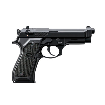 A real pistol gun on transparency background PNG