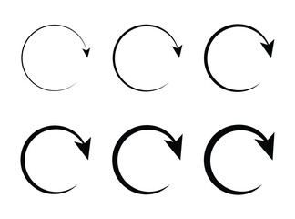 Refresh icon or symbol, restart icon circle arrow symbolizes vector.