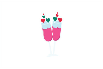 Drinks Valentine Day Sticker Design