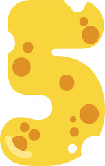 Cheese Style Cute Numbers and Symbols