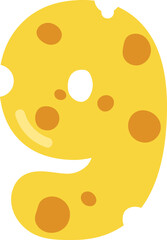 Cheese Style Cute Numbers and Symbols