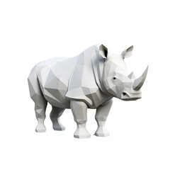 3D Cartoon Artistic Rhinoceros Illustration No Background Perfect for Print on Demand Digital Animal Art