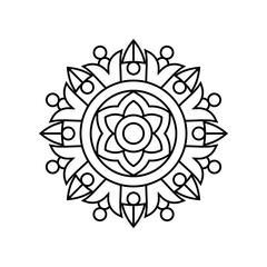 Circular pattern in form of mandala with decorative ornament in ethnic oriental style, Perfect for Henna, Mehndi, tattoo, decoration, and coloring book page.