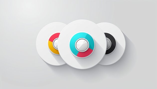 Control Buttons Icon in Modern Flat Design Vector Illustration