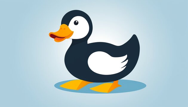 Artistic Vector Icon of a Toy Duck in Flat Design