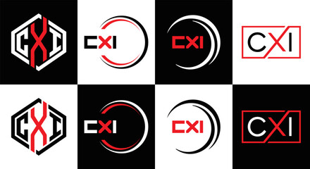 CXI logo. CXI set , C X I design. White CXI letter. CXI, C X I letter logo design. Initial letter CXI letter logo set, linked circle uppercase monogram logo. C X I letter logo vector design.	
