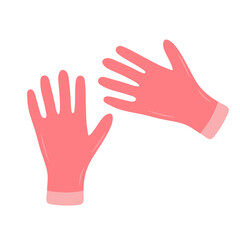 Protective rubber garden gloves. Farming hand protection. Vector illustration isolated on white background.