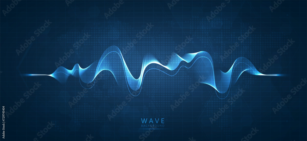 Poster abstract flowing wavy lines for music wave design. colorful dynamic wave with abstract gradient line