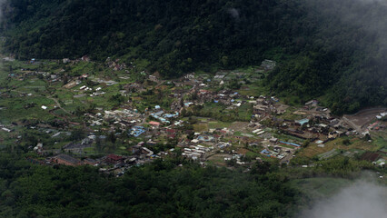 view of residents' houses from the top of the mountain