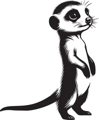 Curious Meerkat in Monochrome