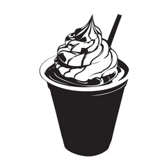 Classic frozen yogurt in a glass