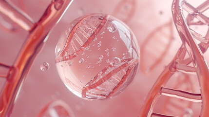 dna with bubble water illustration background