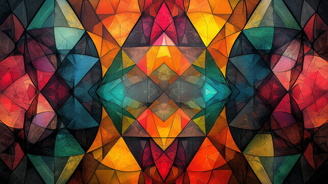 A kaleidoscope of vibrant, hard-edged shapes.