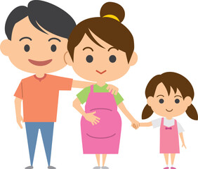 妊婦さんと家族のイメージイラスト