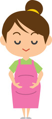 妊婦さんの全身イメージイラスト