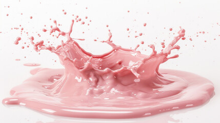 pink water splash white background
