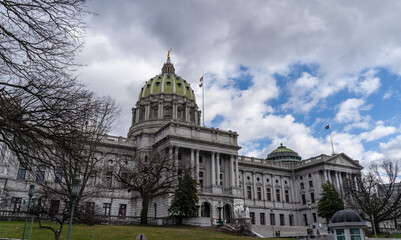 Clouds of the Pennsylvania State Capitol Building in Harrisburg