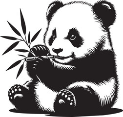 Panda Bliss in Monochrome