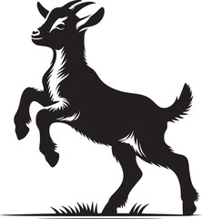 Playful Leap of the Kid Goat