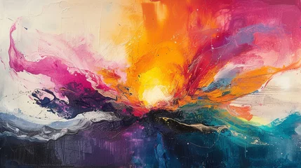 Foto op Canvas Chaos and harmony collide in a vibrant explosion of formless beauty, showcasing the uninhibited creativity of lyrical abstraction. © AI By Ibraheem