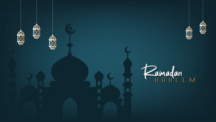 Simple, elegant premium design for Ramadan celebration background