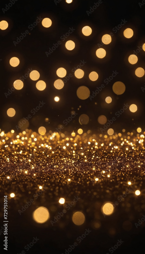 Poster golden particle bokeh background light particle effect wallpaper design