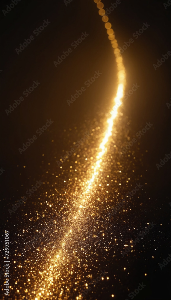 Poster golden particle bokeh background light particle effect wallpaper design