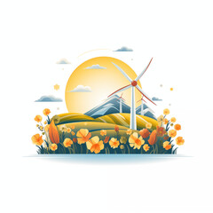 Golden Hour Renewables: Wind Power and Wildflowers