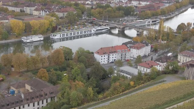 Germany Wurzburg Marienberg Fortress is a State-Owned Palace and Gardens along the Rhine river
