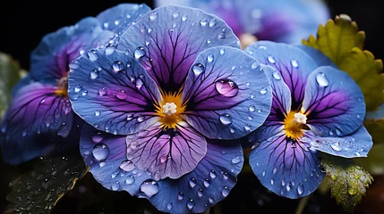 Deurstickers The velvety texture of a pansy's petals is highlighted in exquisite detail © avivmuzi