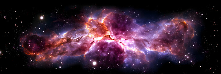 Obraz premium Celestial beauty in the night sky, a cosmic journey of stars, nebula and galaxies—a captivating exploration of the infinite