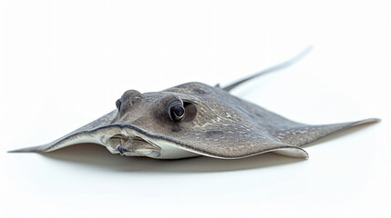 A graceful stingray, with its flat body and long tail, is elegant.