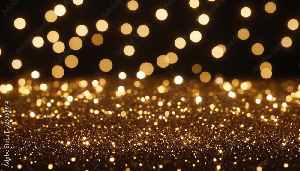 Poster golden particle bokeh background light particle effect wallpaper design
