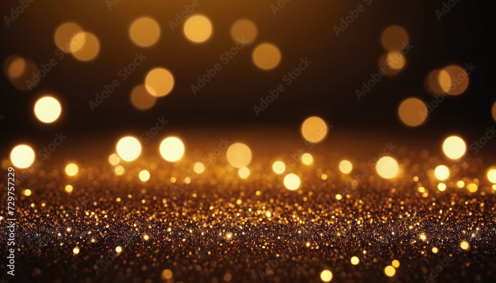 Poster golden particle bokeh blur light effect background wallpaper design