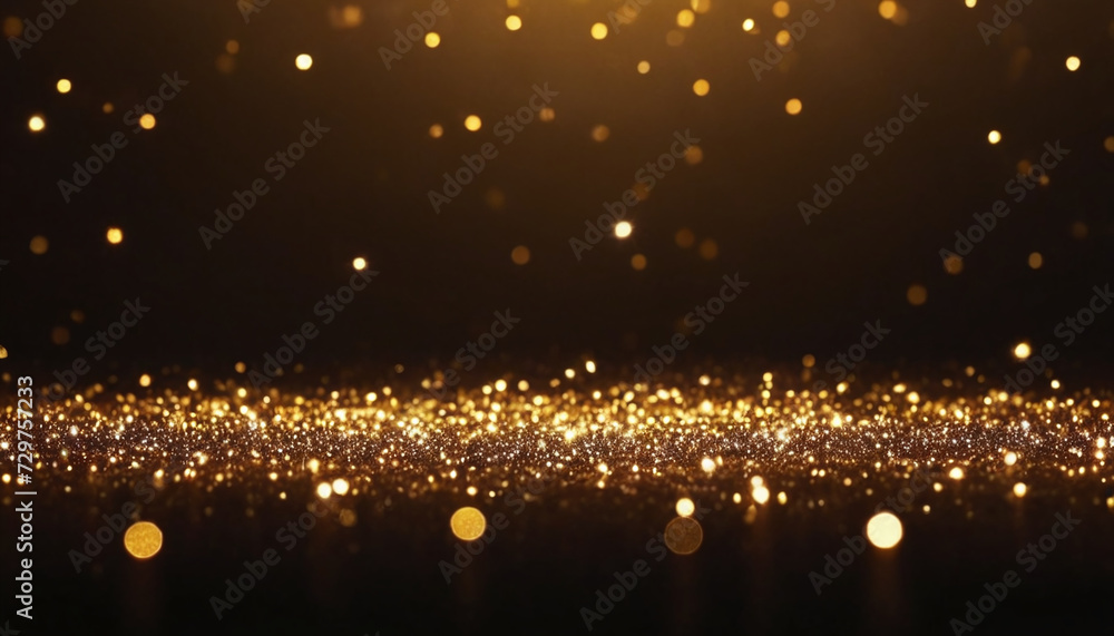 Poster golden particle bokeh blur light effect background wallpaper design