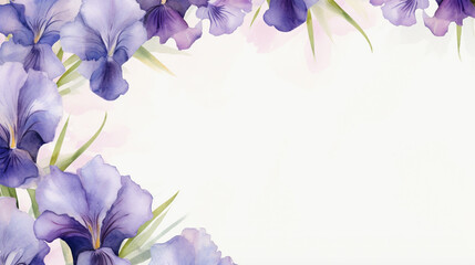 Iris flower on a watercolor background	