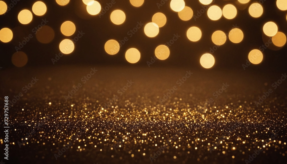 Poster golden particle bokeh blur light effect background wallpaper design