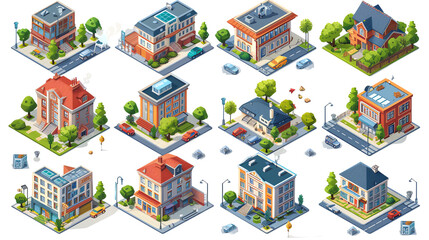 Isometric Building in the City Game Asset