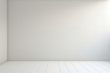 An empty, crisp white wall background. (Generative AI)