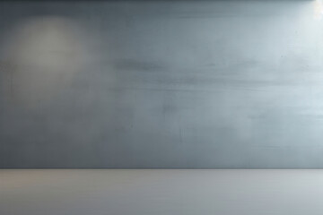 An empty, muted grey-blue wall background. (Generative AI)