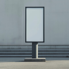 Blank billboard on a city street. Outdoor advertising concept.