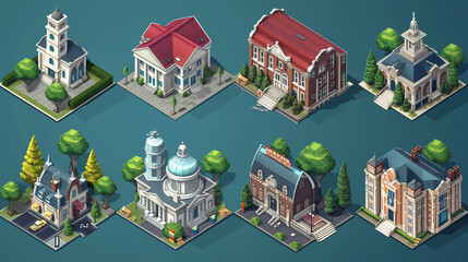 Isometric town tileset