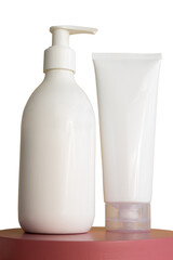 set of cosmetic bottles isolated