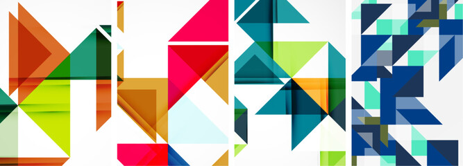 Triangle poster set for wallpaper, business card, cover, poster, banner, brochure, header, website