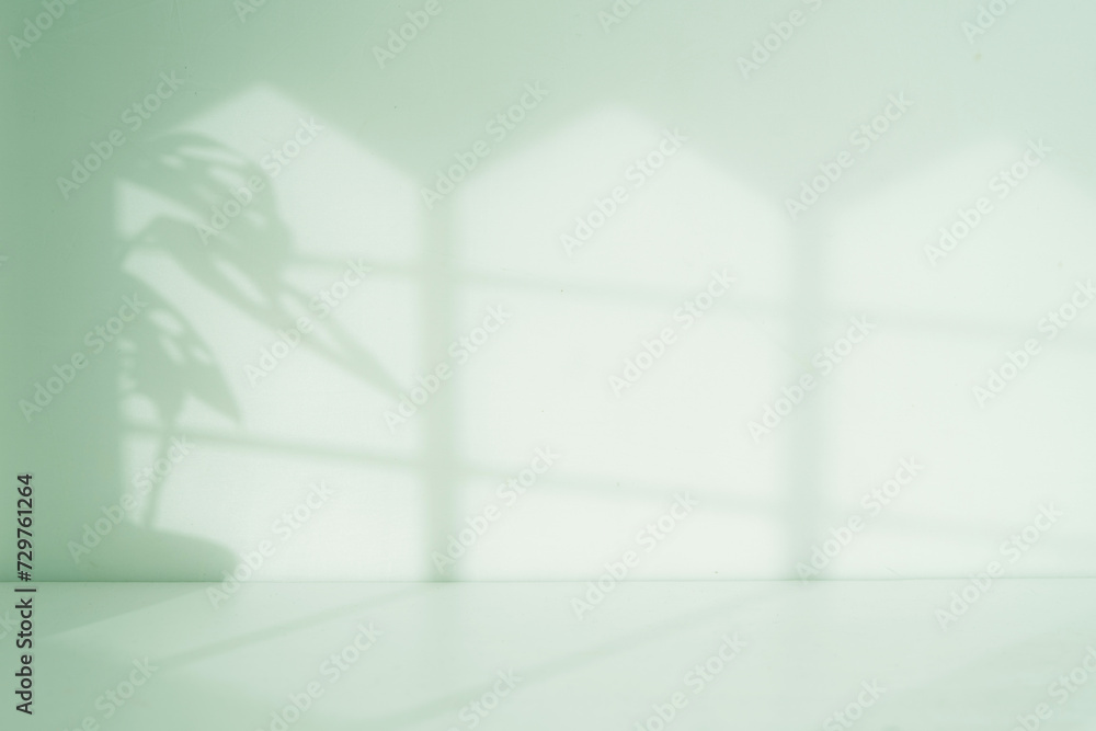 Aufkleber empty room with window and leaf shadow